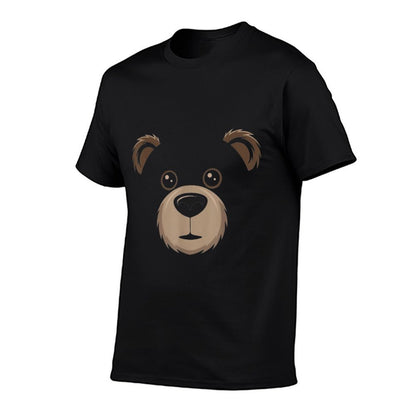 Bear Face Halloween Costume Brown Bear Animal Kids  Stretchy T-Shirt