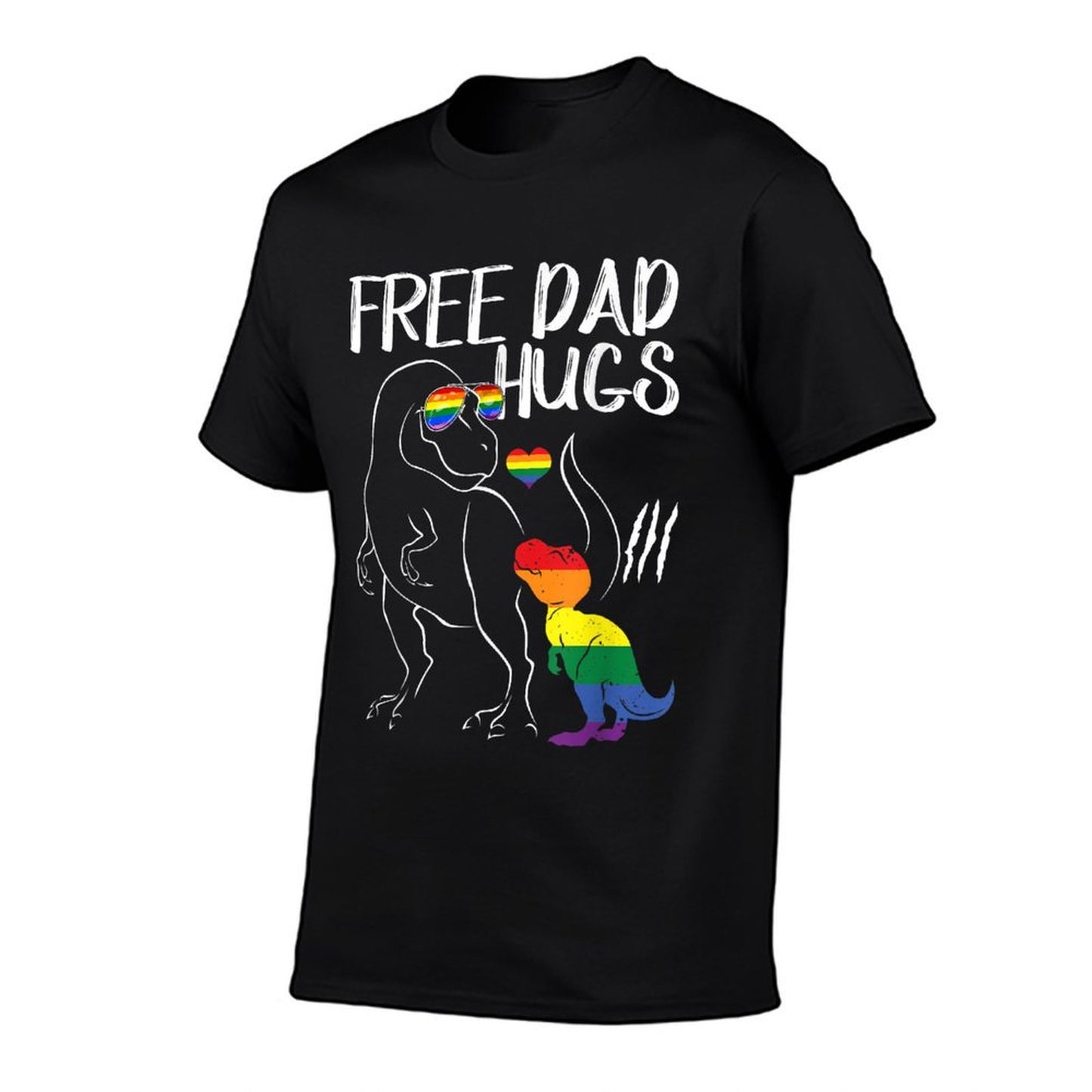 Free Dad Hugs LGBT Pride Dad Dinosaur Rex Gift  Breathable T-Shirt