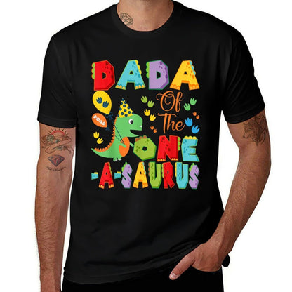 Dada Of The One-A-Saurus 1St Birthday Boy Dinosaur  Summer-ready Fabric T-Shirt