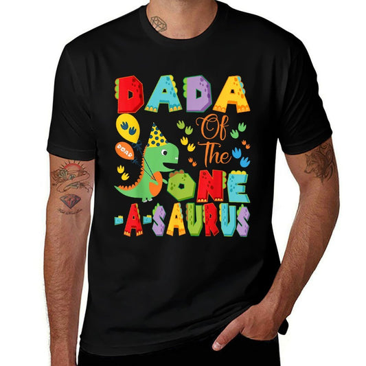 Dada Of The One-A-Saurus 1St Birthday Boy Dinosaur  Summer-ready Fabric T-Shirt