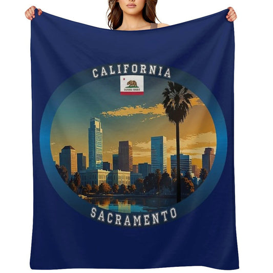 Sacramento California Travel Plush Throw Blanket