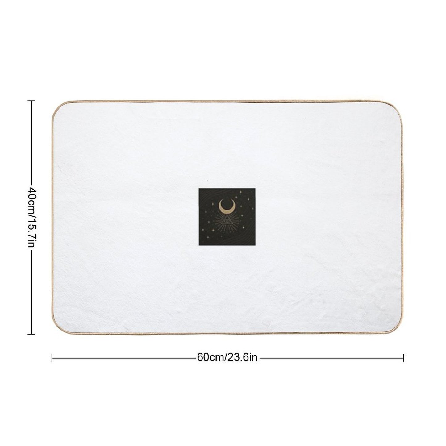Mystical Eye & Crescent Moon Symbol  Repositionable Bath Mat