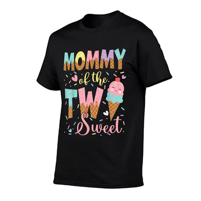 Mommy Of The Two Sweet 2Nd Birthday Girl Ice Cream  Odor-resistant T-Shirt