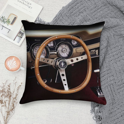 1967 Ford Mustang, Steering Wheel Soft Easy Maintenance Throw Pillow