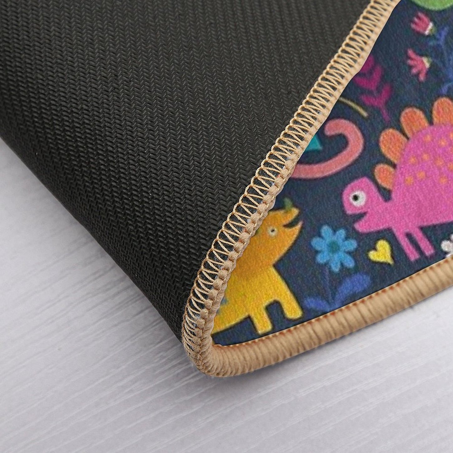 Peace, Love And Dinosaurs - Cute Animal Pattern by Cecca Designs  Easy To Clean Bath Mat