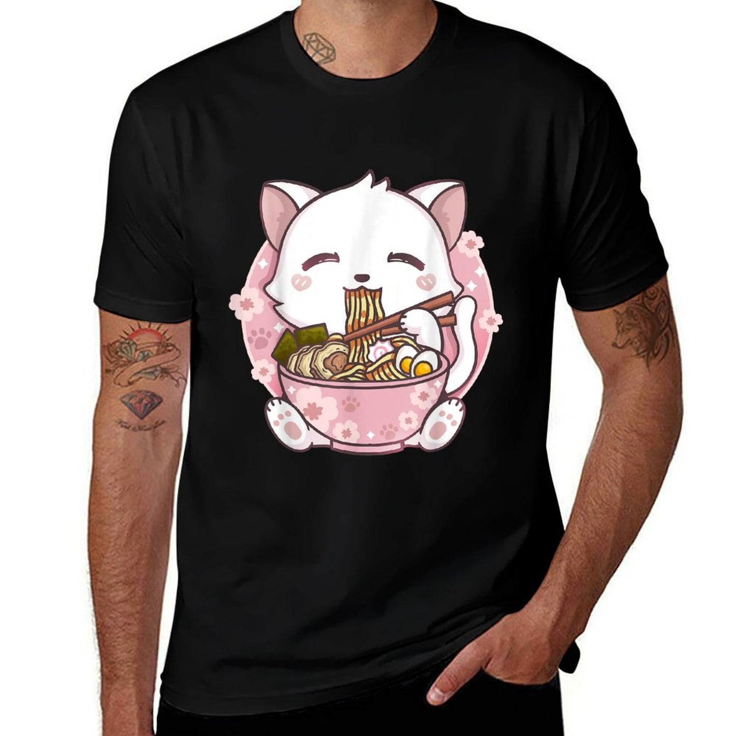 Ramen Cat Kawaii Anime  Moisture-wicking T-Shirt
