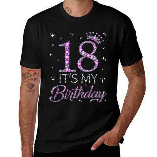18 It's My Birthday Pink Crown Happy 18th Birthday Girl  Relaxed-fit T-Shirt