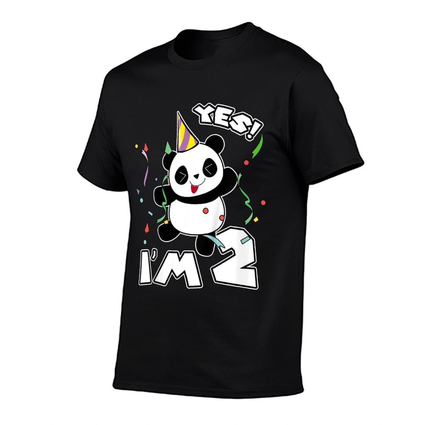Kids 2nd Birthday Panda Yes I'm 2 Panda Costume Gift Idea  Eco-friendly Material T-Shirt