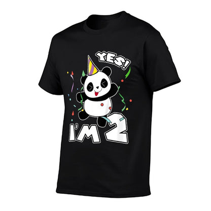 Kids 2nd Birthday Panda Yes I'm 2 Panda Costume Gift Idea  Eco-friendly Material T-Shirt