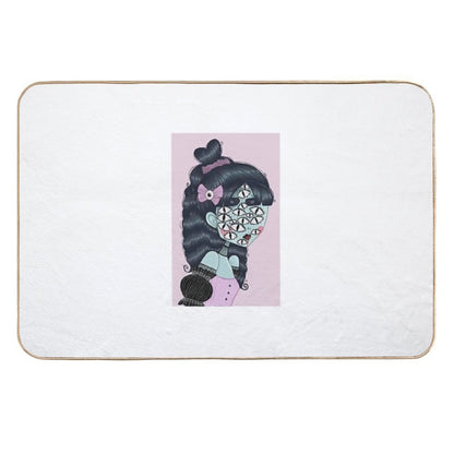 Pastel Goth Creature Illustration  Odorless Bath Mat