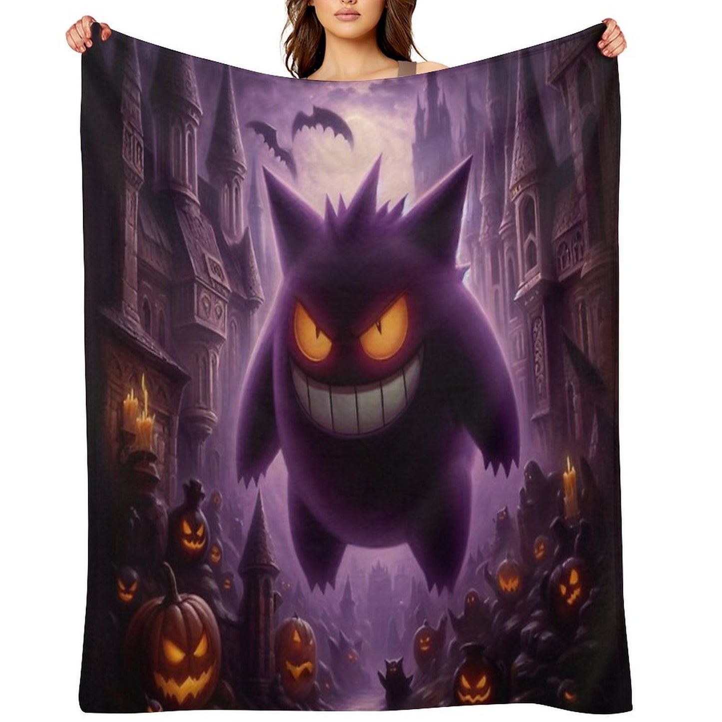 Purple Ghost Multi-functional Throw Blanket