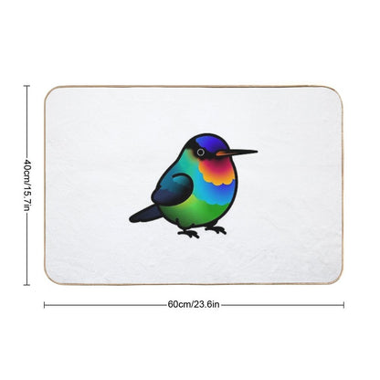 Chubby Fiery-throated Hummingbird  Repositionable Bath Mat