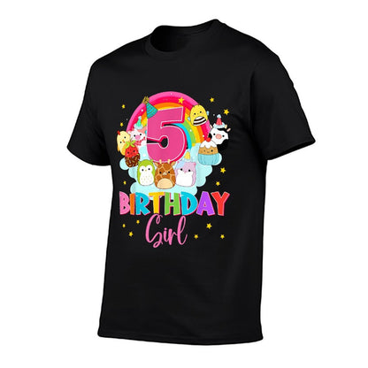 Happy 5th Birthday Squish Squad Mallow Girls Kids Cute  Tagless Design T-Shirt
