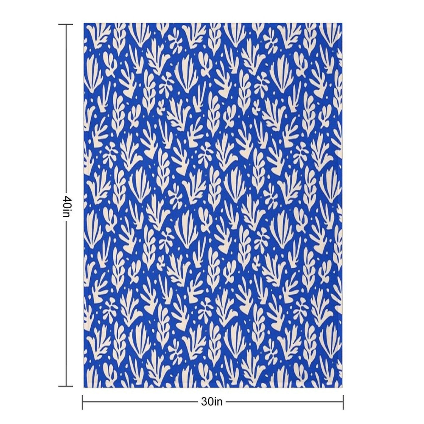 Leaves Pattern Plants Inspired by Henri Matisse Machine-washable Throw Blanket