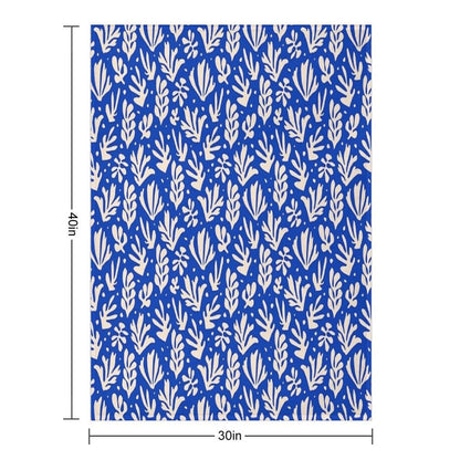 Leaves Pattern Plants Inspired by Henri Matisse Machine-washable Throw Blanket