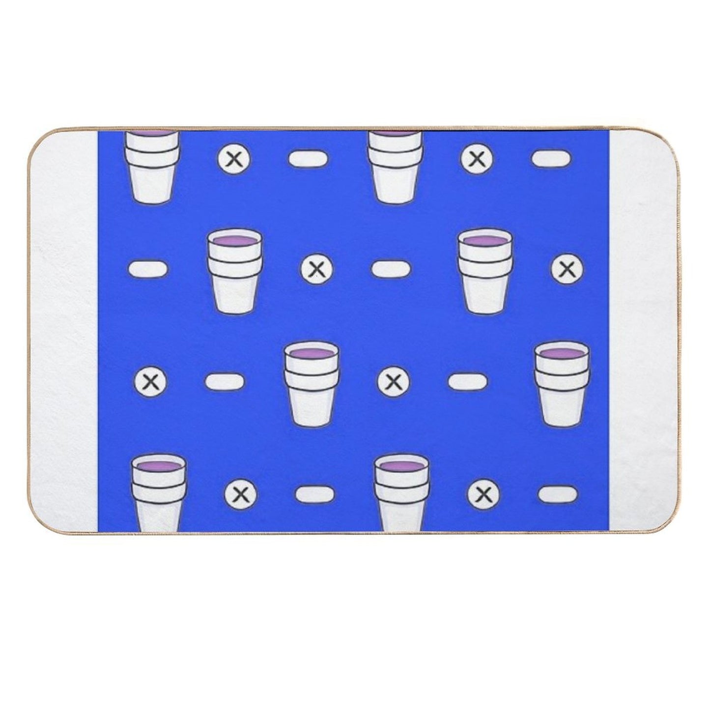 Lean & Pills (Dark Blue)  Easy Maintenance Bath Mat