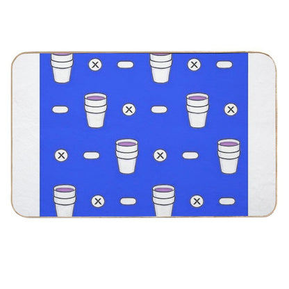 Lean & Pills (Dark Blue)  Easy Maintenance Bath Mat