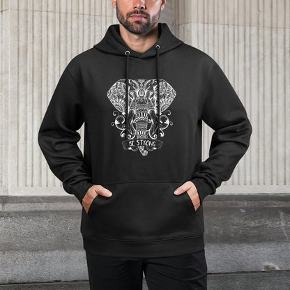 Elephant Face His Greatest Energy Mandala Easy Care Hoodie