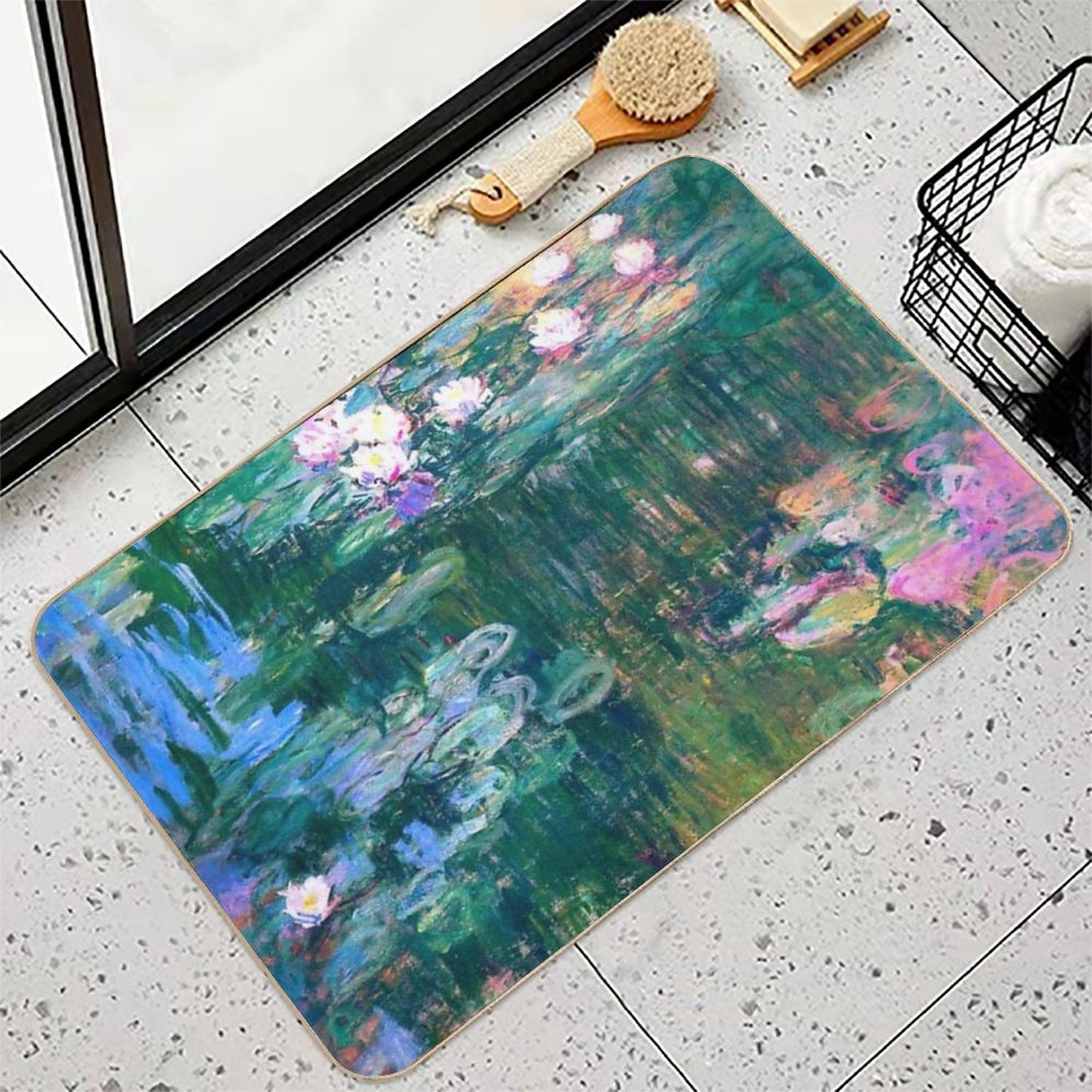 Water Lilies Monet  Fade-Resistant Bath Mat