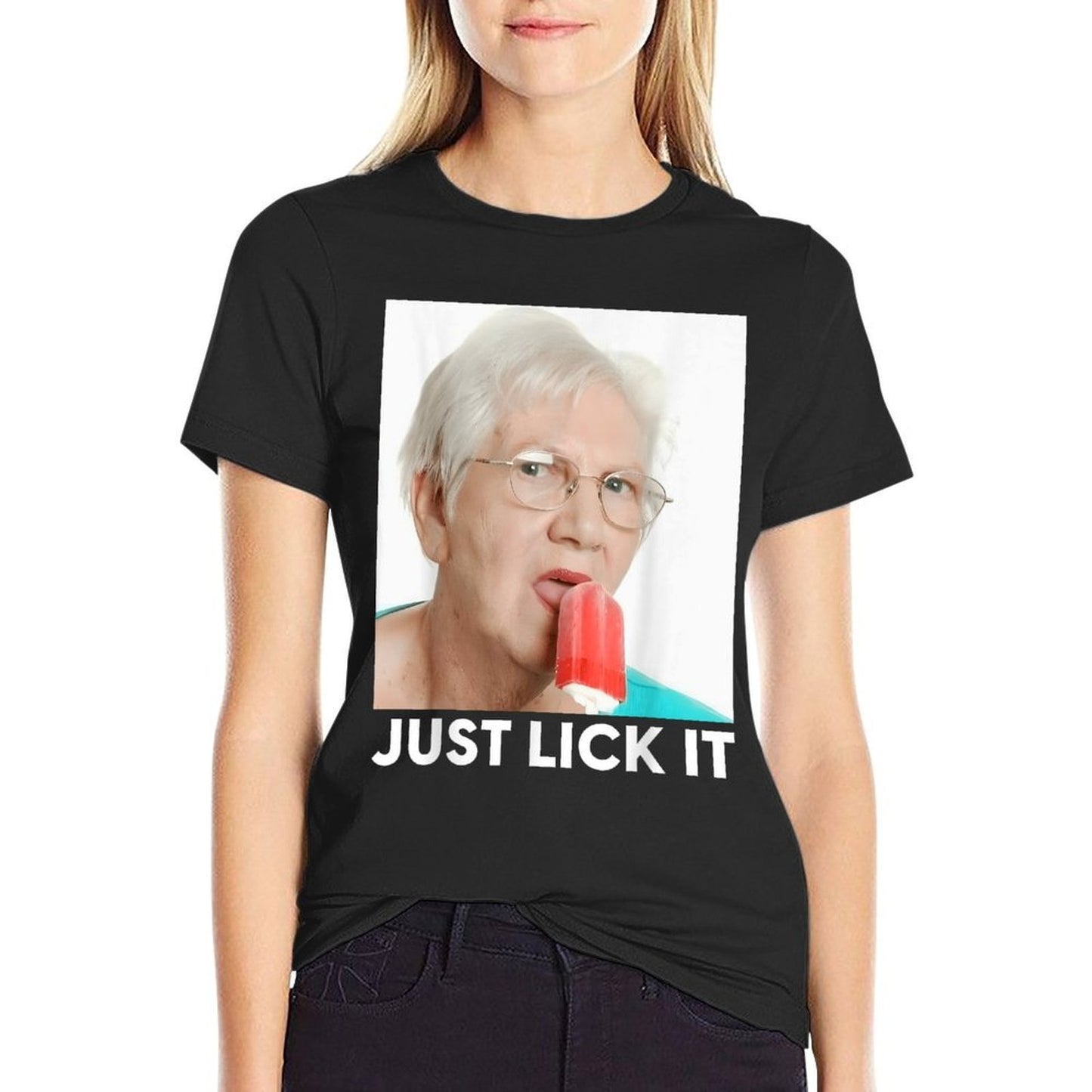 Grandma Just Lick It X Grandma Meme Ice Cream Lovers Summer Comfortable T-Shirt