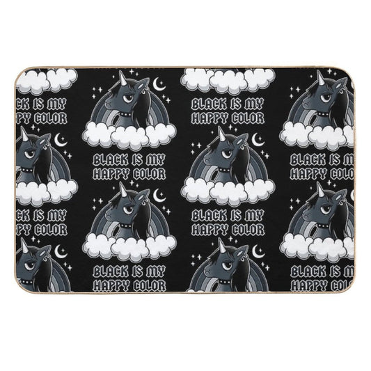 Black Unicorn  Odorless Bath Mat