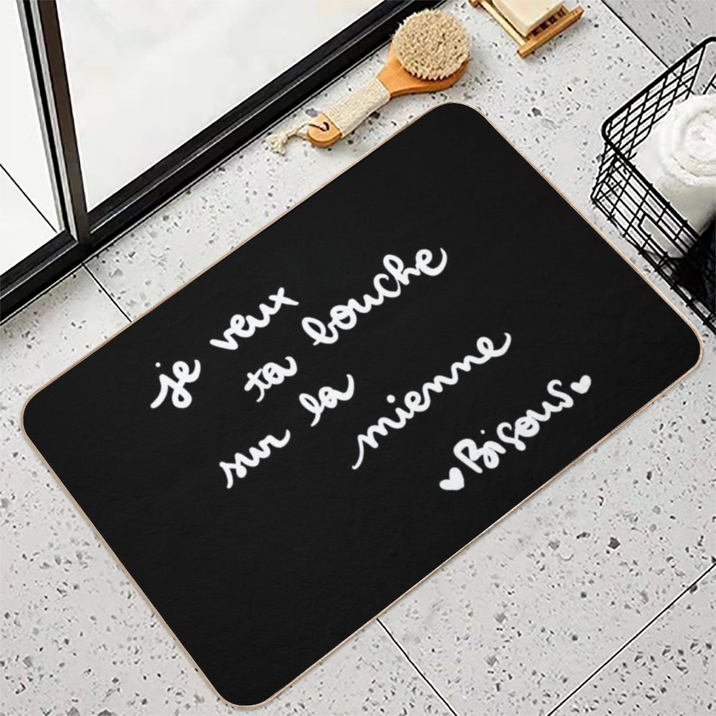 I Want Your Mouth on Mine Kisses  Stain-Proof Bath Mat