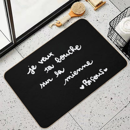 I Want Your Mouth on Mine Kisses  Stain-Proof Bath Mat