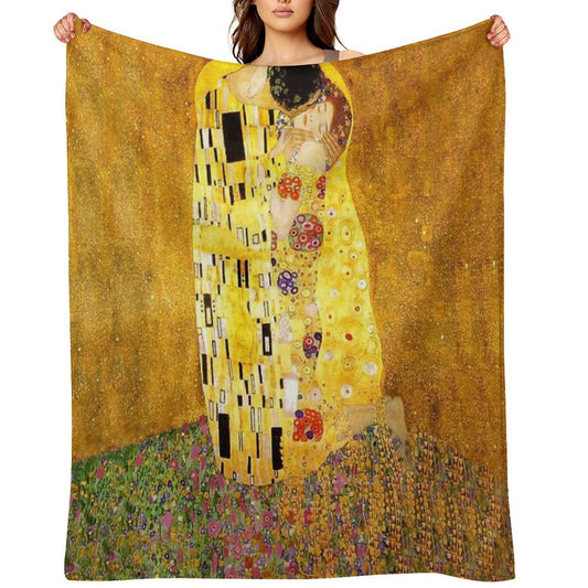KLIMT THE  KISS Velvety-soft Throw Blanket