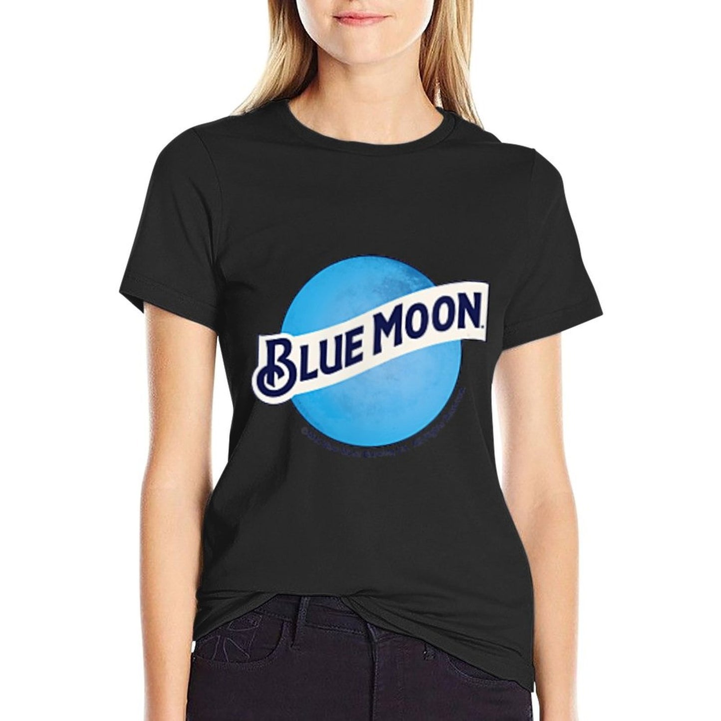 Blue Moon Round Logo Comfortable T-Shirt