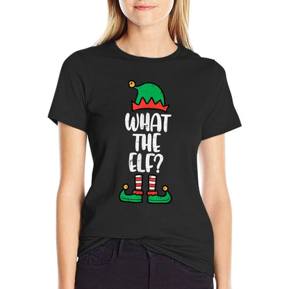 Christmas What The Elf Funny Xmas Matching Men Women Kids  Relaxed-fit T-Shirt