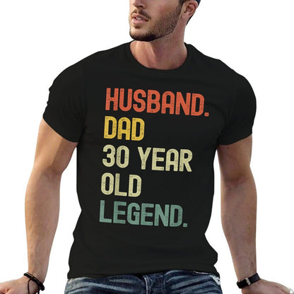 Husband Dad 30 Year Old Legend Retro 30th Birthday Gift  Wrinkle-resistant T-Shirt