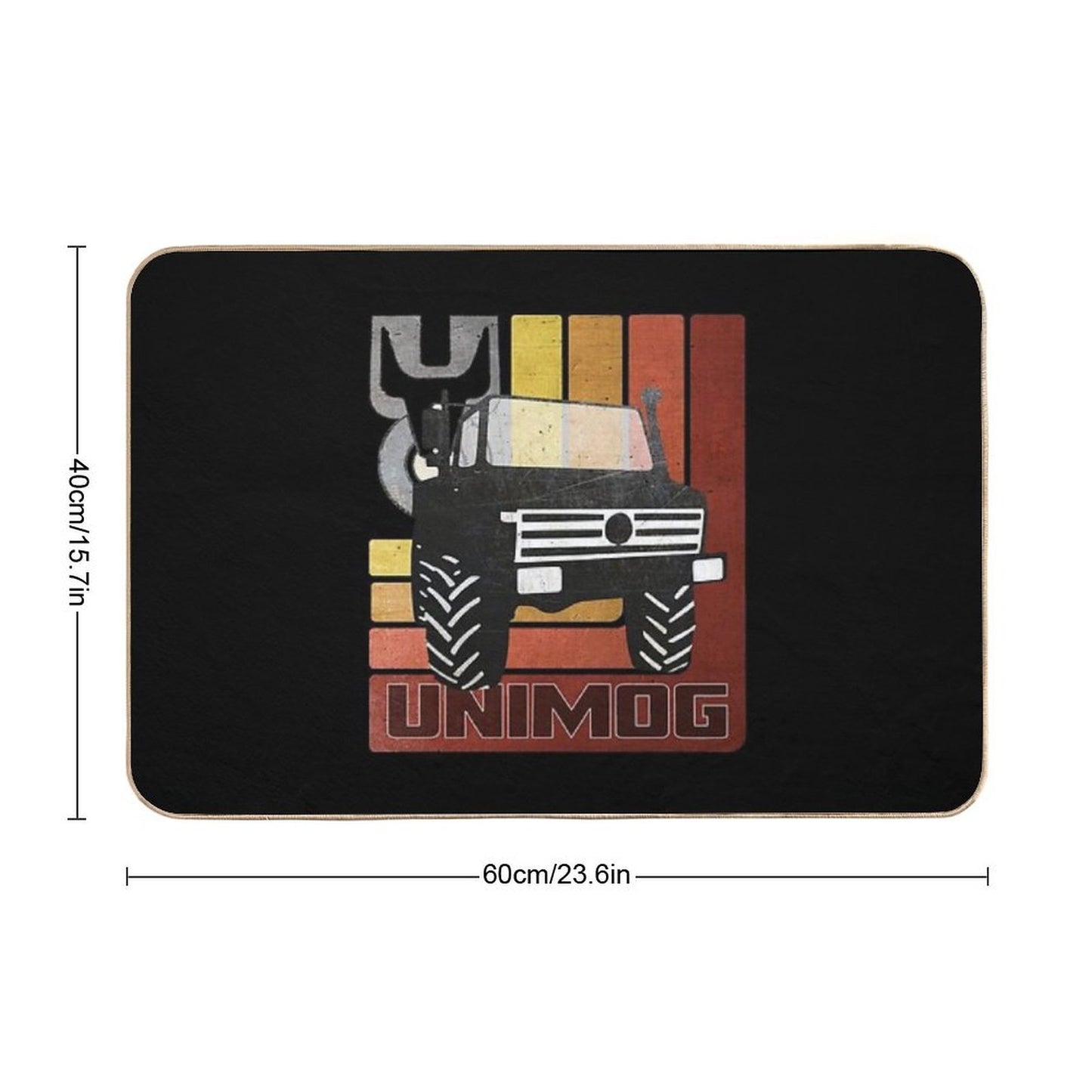 Unimog Retro (on Black)  Stain-Proof Bath Mat