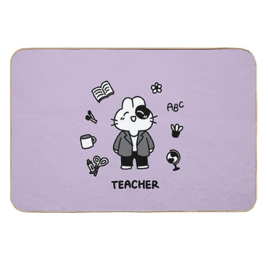 Teacher Bunny  Rapid-Drying Bath Mat