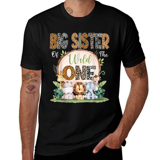 Big Sister Of The Wild One First Birthday Safari Woodland  Moisture-wicking T-Shirt