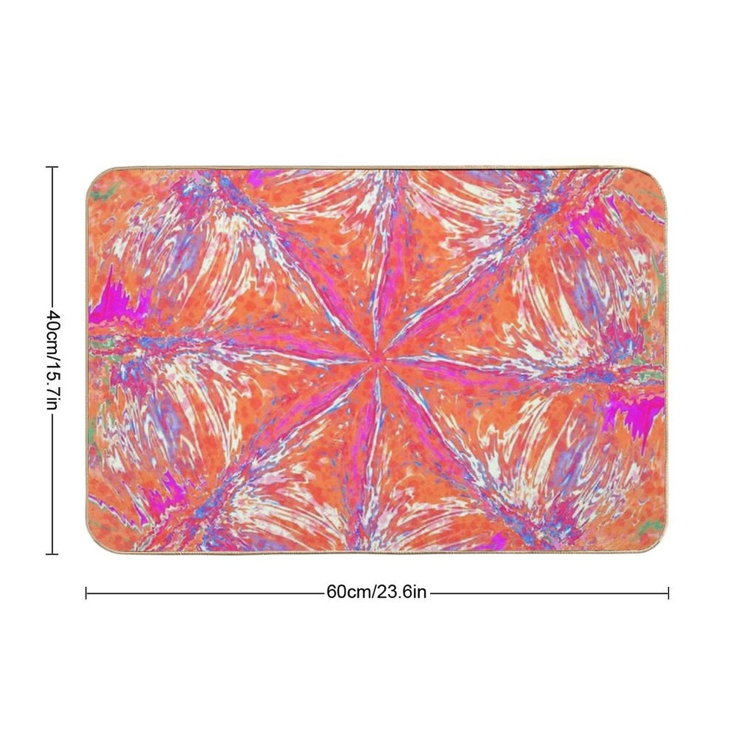 Chaotic Autumn Texture  Psychedelic Fall Art  Vibrant Abstract Design  Rapid-Drying Bath Mat