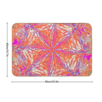 Chaotic Autumn Texture  Psychedelic Fall Art  Vibrant Abstract Design  Rapid-Drying Bath Mat