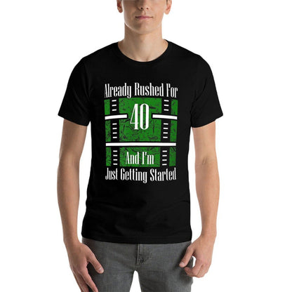 Football Rushing Yards for 40th Birthday  Heathered Texture T-Shirt