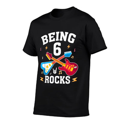 6th Birthday Rock Music 6 Year Old Party Kids  Soft T-Shirt