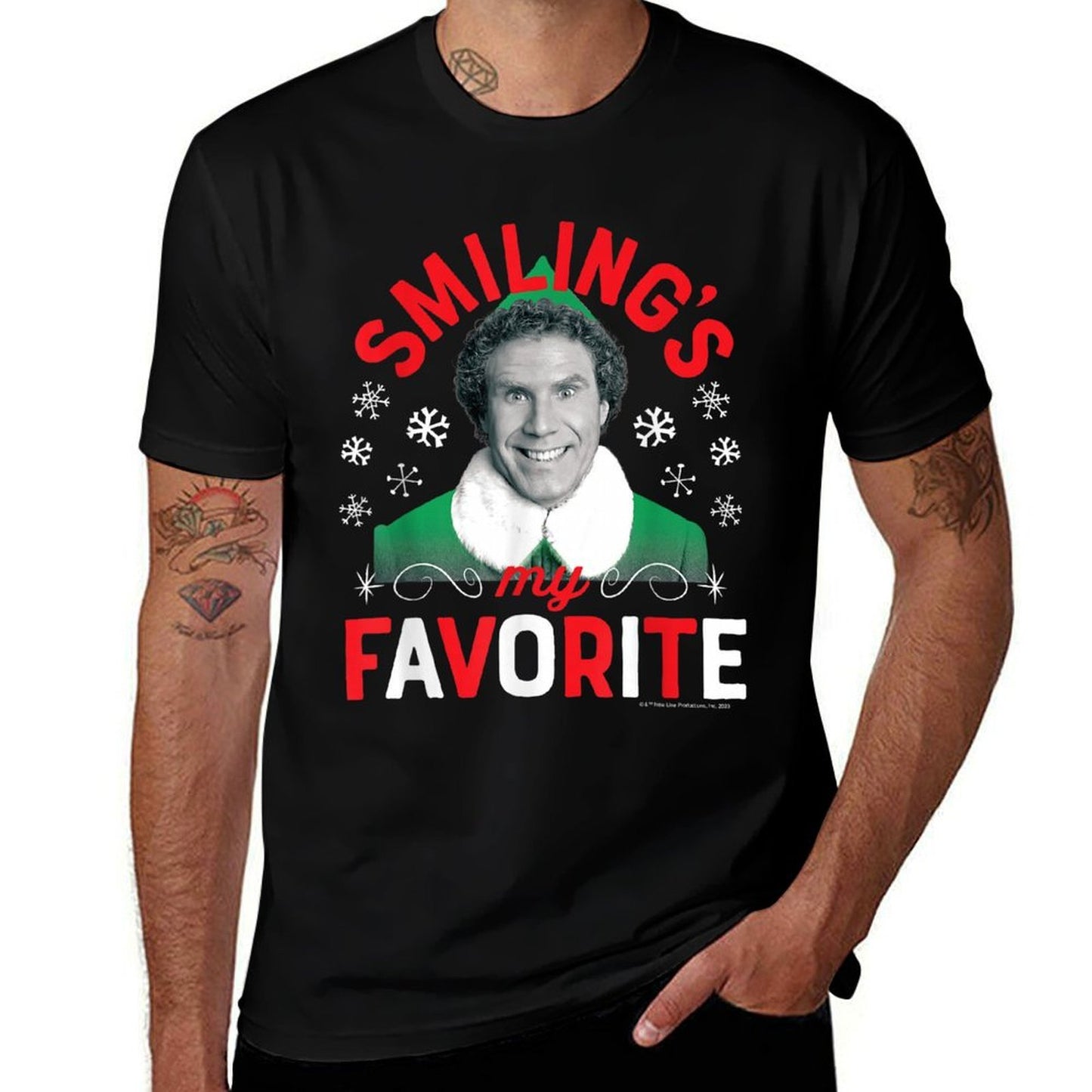 Elf - Smilings My Favorite  Oversized Silhouette T-Shirt