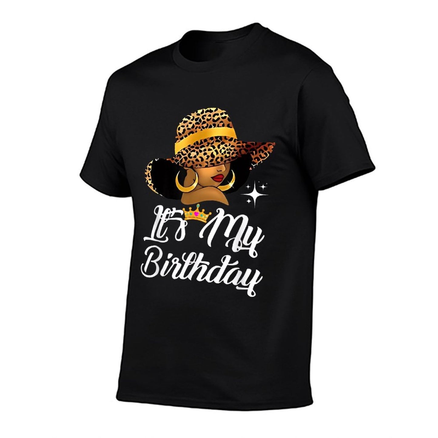 Its My Birthday Tee Women Girl Kids Cute Leopard Hat.  Slim-fit Cut T-Shirt