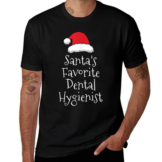 Santas Favorite Dental Hygienist - Christmas Funny Gift  Trendy Pattern T-Shirt