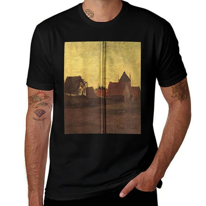 Van Gogh Farmhouses in Loosduinen Near The Hague at Twilight Zip  Moisture-wicking T-Shirt