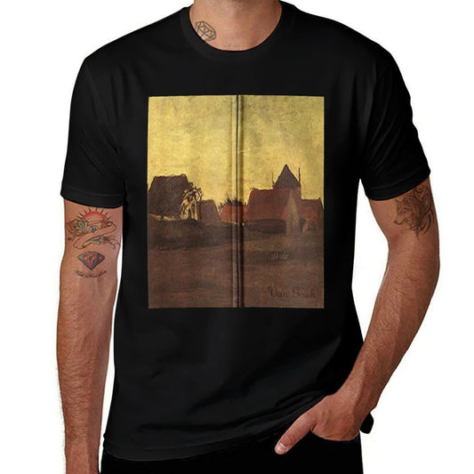 Van Gogh Farmhouses in Loosduinen Near The Hague at Twilight Zip  Moisture-wicking T-Shirt