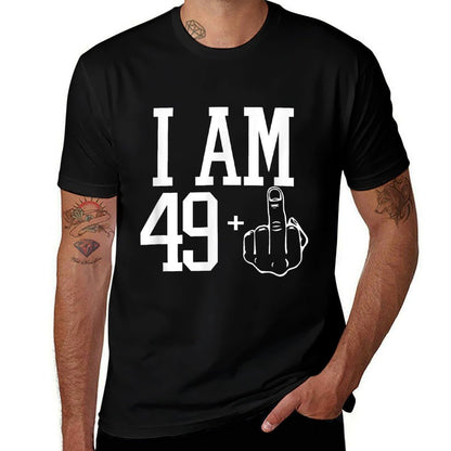 I Am 49 Plus Middle Finger Sarcastic 50th Birthday Gift  Soft T-Shirt