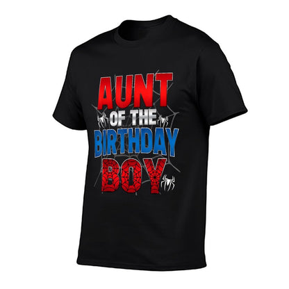 Aunt Of The Birthday Boy Matching Family Spider Web  Versatile T-Shirt