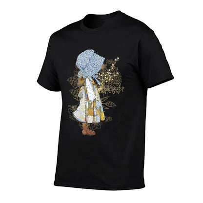 Womens Holly Hobbie County Girl Holding Flowers Sweet Vintage  Vintage-inspired T-Shirt