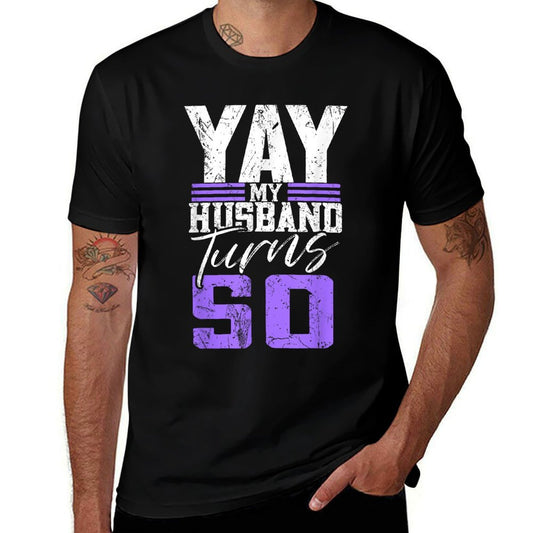 My Husband Turns 50 Outfit - 50 Years Old 50th Birthday  Graphic-printed T-Shirt