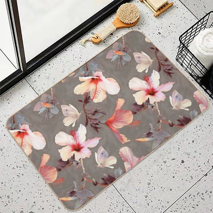 Coral Hibiscus  Odorless Bath Mat