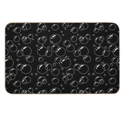 Black And White Bubble Pattern  Easy To Clean Bath Mat