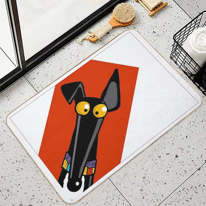 Greyhound Ears Big Red  Anti-Trip Bath Mat